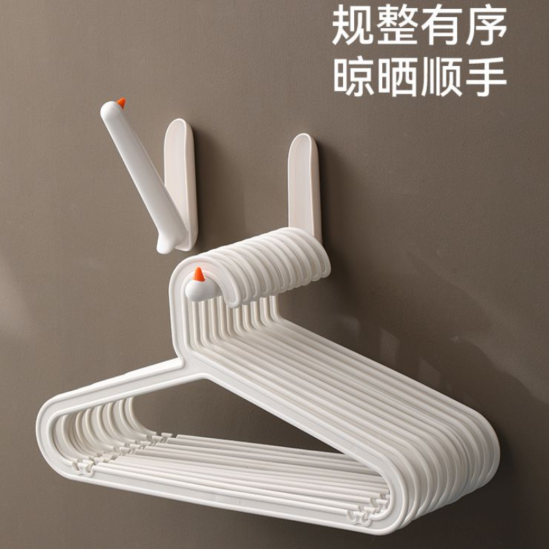 家用免打孔壁挂晾衣架阳台衣架收纳架多功能整理挂杆