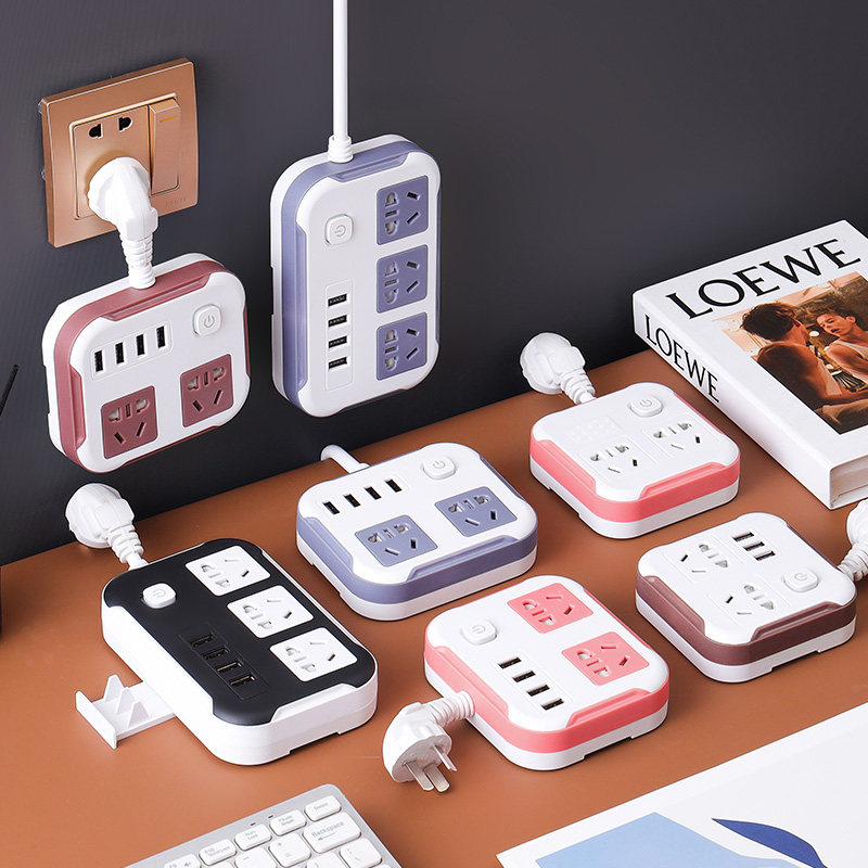 와이어 드래그 스트립이 있는 USB 전원 스트립 멀티 소켓이 있는 다기능 가정용 전원 스트립 소켓 패널 다공성