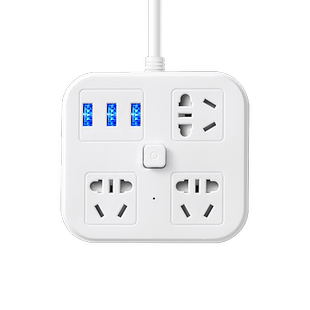 排插多功能家用带长线插座面板多孔转换器插排插线板插板1/3/5米