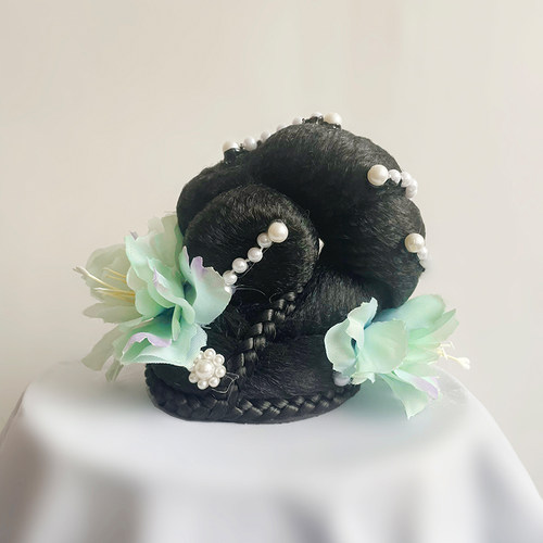 醉清波汉服头饰假发发包演出发饰