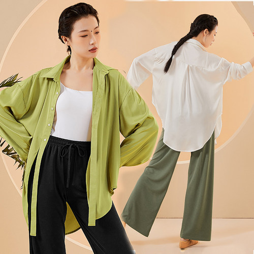 新款宽松舞蹈服练功服衬衣女训练