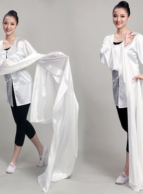 杭州仿真丝水袖专业上衣藏族舞古典舞蹈戏曲演出服民族舞练习袖子