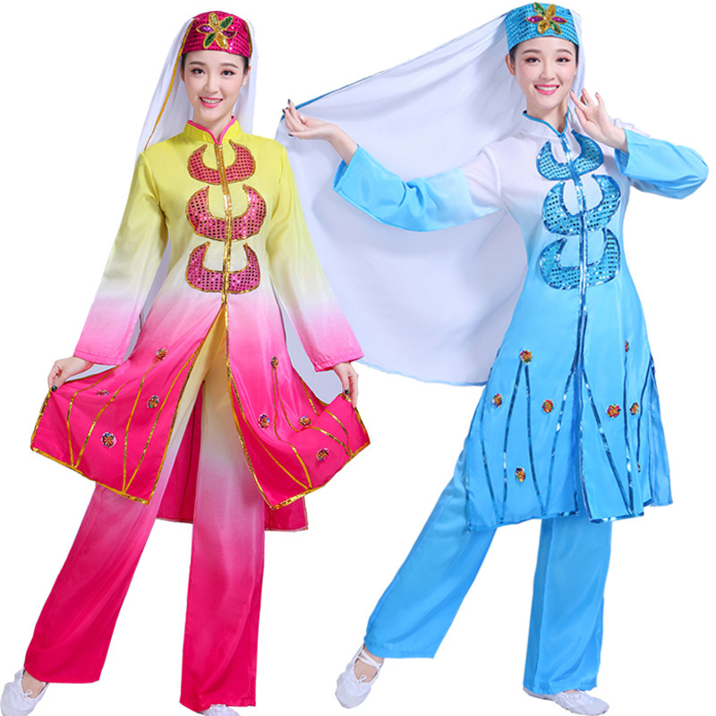 回族舞蹈演出服新款少数民族风表演服饰新疆维族衣服女成人穆斯林