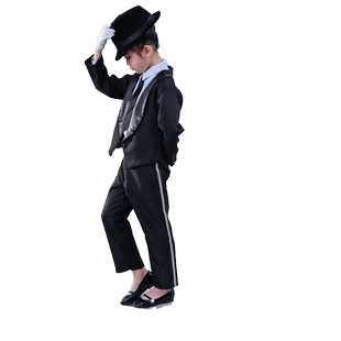 儿童迈克杰克逊演出服幼儿男花童主持人西服六一街舞爵士舞表演服