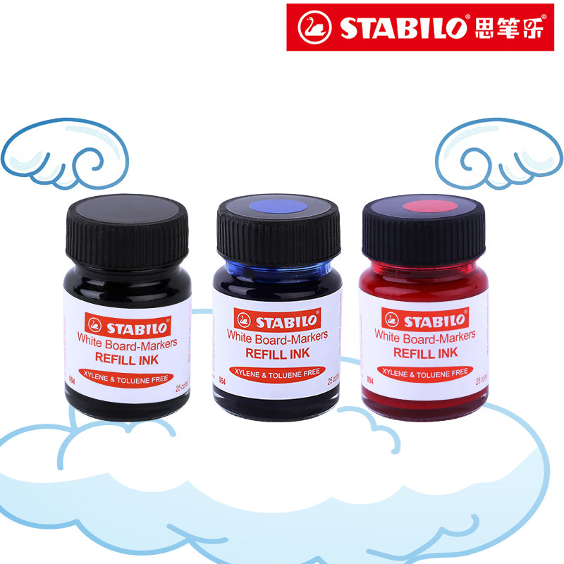 stabilo德国思笔乐ST-064白板笔补充液大容量墨水25ML可擦黑色蓝色红色白板被可加墨水怎么样,好用不?