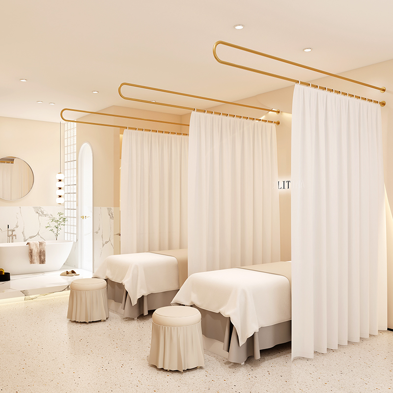 白纱美容院隔断帘透光不透人