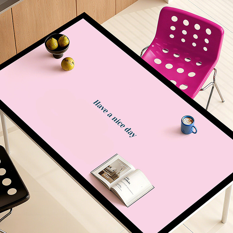 多巴胺餐桌垫高级感粉色防水防油保护垫pvc耐高温免打理茶几垫子,居家布艺,桌布,淘宝优惠券,粉丝福利购,淘宝优惠卷