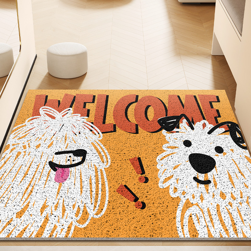 趣味小狗狗入户丝圈地垫蹭土脚垫