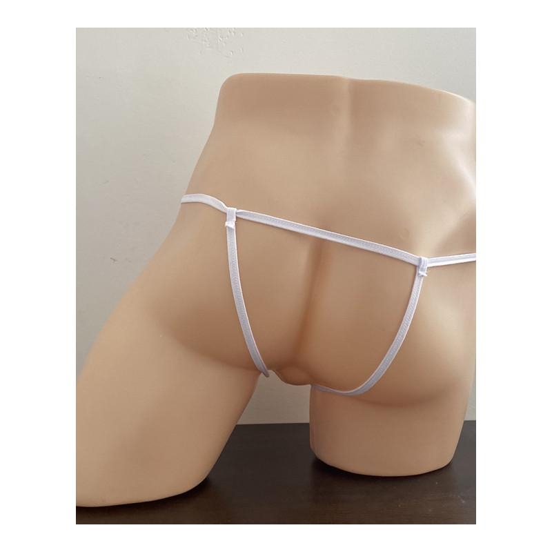 性感珍珠双排内裤男女伪娘玩刺激细带一根条丁字裤不用脱珠子T裤