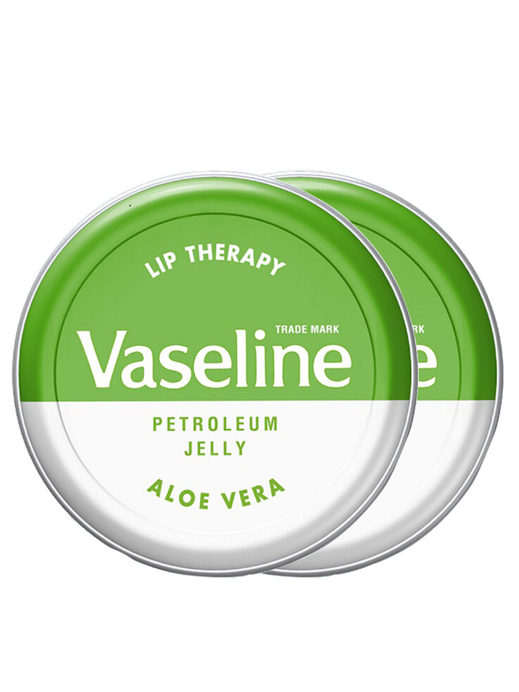 进口Vaseline凡士林润绿色芦荟润唇膏 护唇膜盒装保湿滋润20g*3盒