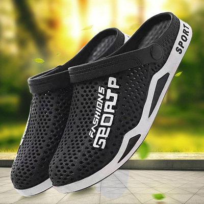 Летние тапочки в стиле Crocs, женские тапочки, пляжные нескользящие босоножки, закрытый носок, в корейском стиле, для влюбленных, подходят для носки на улице