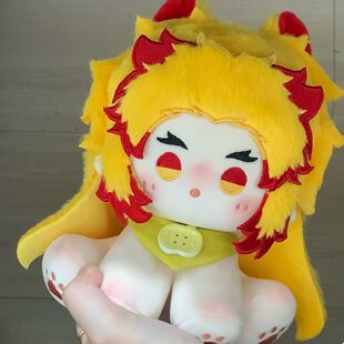 正版开团鬼灭之刃炼狱杏寿郎属性20cm棉花娃娃同款周边可爱礼物