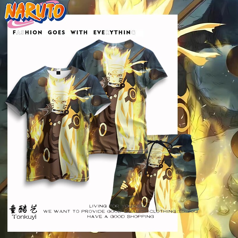 火影忍者联名短袖T恤鸣人佐助卡卡西雏田博人夏季薄款衣服速干cos