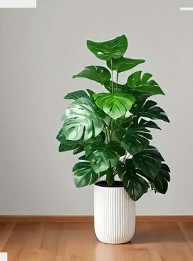 龟背竹仿真绿植假花摆件装饰品小盆栽北欧客厅艺术仿真绿植带盆