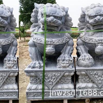石刻镇墓狮厂家.米坟地石头狮子价格.米大门石狮子雕刻图片