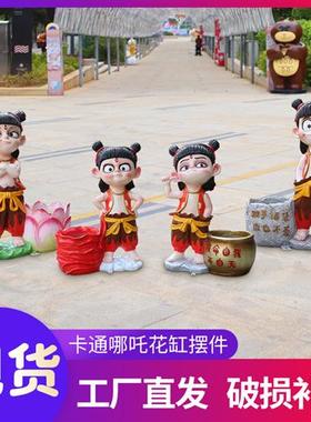 户外哪吒魔童降世雕塑卡通动漫哪咤装饰品玻璃钢商场门口大型摆件