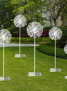 铁艺不锈钢蒲公英摆件户外园林景观植物雕塑别墅庭院小区草坪装饰