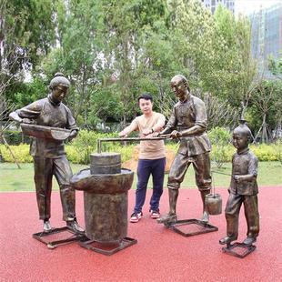 户外农耕主题文化人物仿铜玻璃钢摆件公园商业街景观小品酒店软装