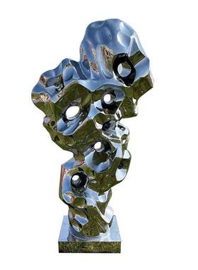 不锈钢太湖石雕塑不锈钢假山摆件抽象户外庭院售楼处造景水景石头