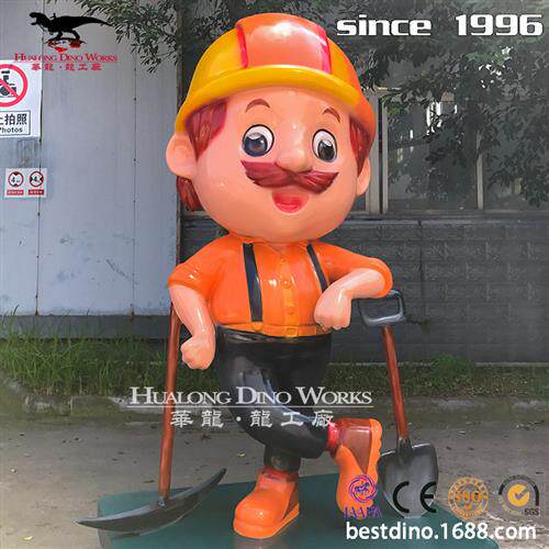 春节狂欢玻璃钢模型生产厂家制作年各类吉祥物摆件卡通玩偶