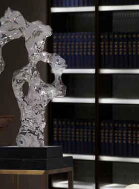 客厅玄关抽象雕塑摆件透明树脂工艺品酒店前台样板间装置艺术品