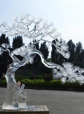 酒店大堂售楼处大型艺术雕塑透明抽象树脂装饰品设计师落地摆件