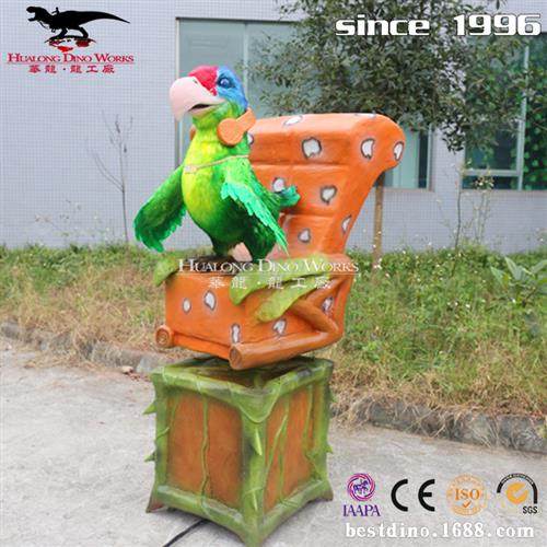 模型卡通鹦鹉萌宠摆件源头工厂手工制造游乐场户外美陈引流互动