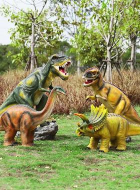 户外园林恐龙节仿真动物恐龙雕塑玻璃钢大摆件广场幼儿园装饰小品