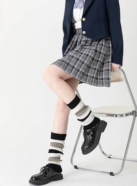 袜套jk针织白色堆堆袜女日系y2k辣妹秋冬季长筒小腿袜子女阔腿套