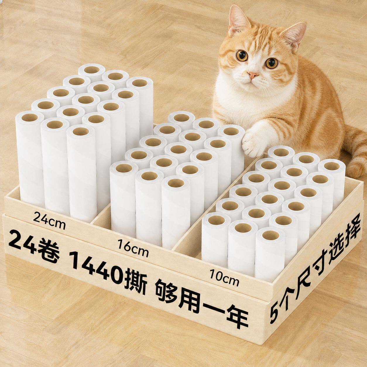 粘毛器卷纸可撕式替换芯滚筒宠物