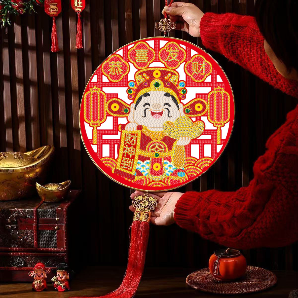 恭喜发财财神到钻石画财神爷手工DIY粘贴钻石绣年货喜庆新年挂件,居家布艺,十字绣套件,淘宝优惠券,粉丝福利购,淘宝优惠卷