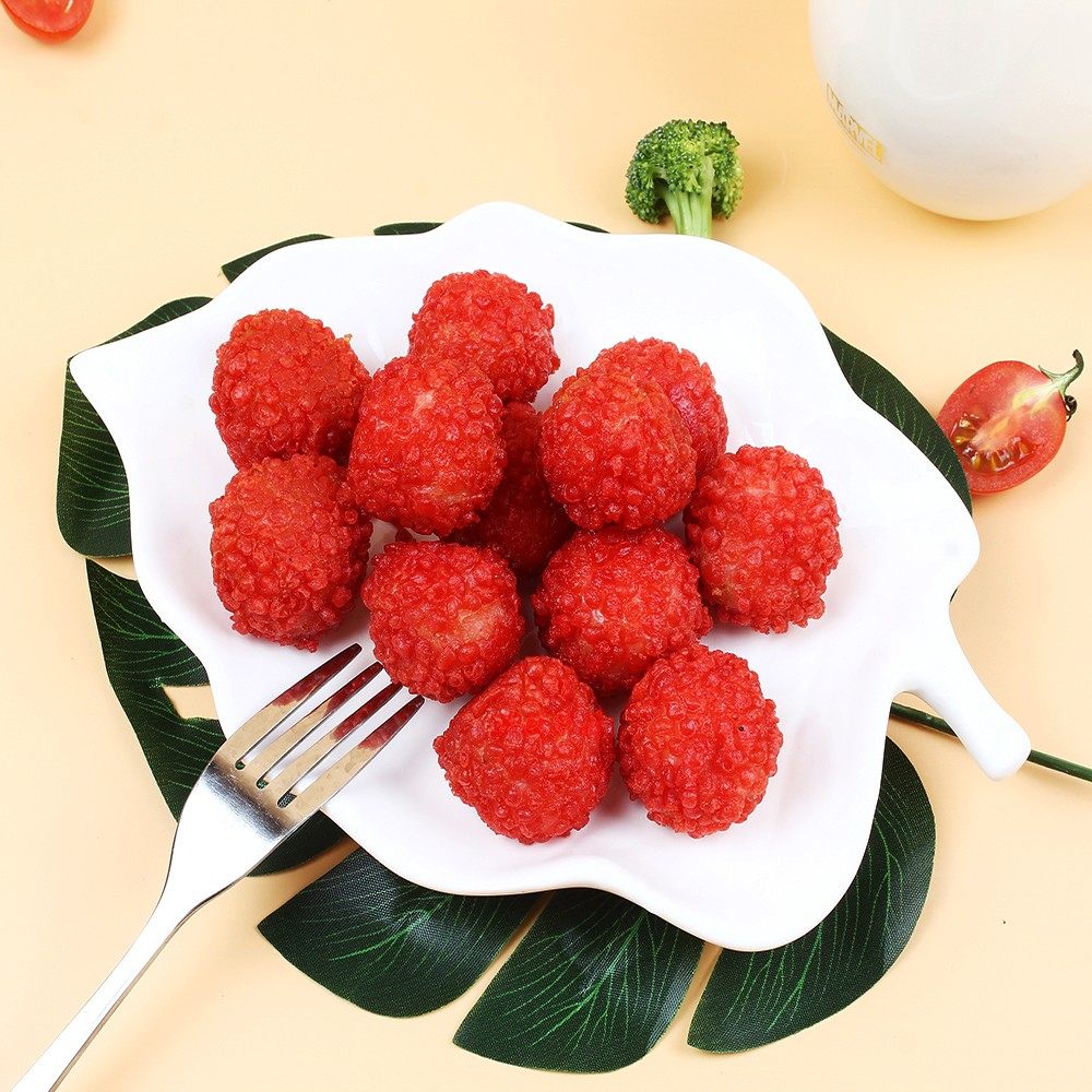 网红荔枝芝士虾球脆花粒油炸小吃妃子笑酒店特色菜冷冻炸货半成品