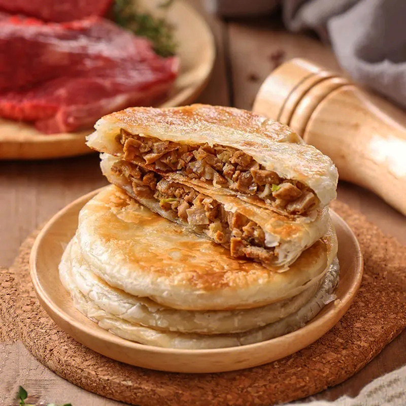 牛肉饼速食早餐半成品家用酥皮手抓饼商用肉夹馍懒人食材方便菜肴