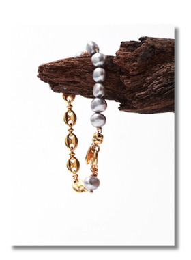 小众设计欧美时尚个性手链女ins潮高级感轻奢气质珍珠拼接磁吸链