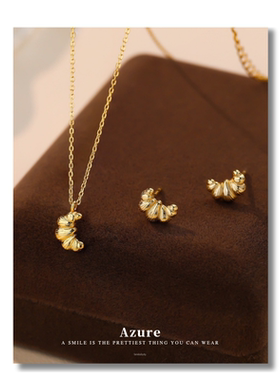 fever同款牛角包面包吊坠项链女ins爆款轻奢小众锁骨链配饰高级感