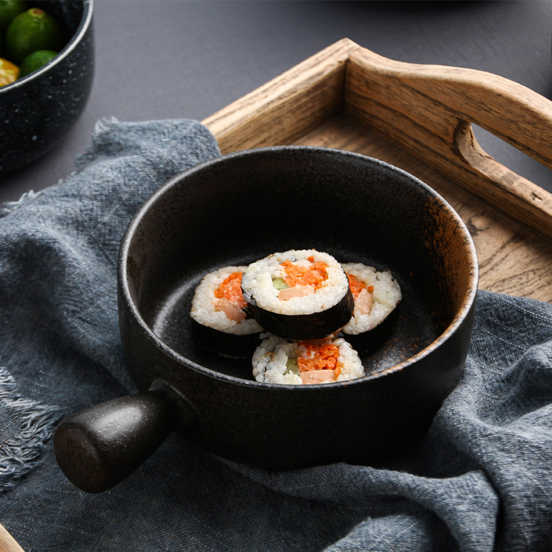 日式餐具家用陶瓷烘焙芝士焗饭碗盘泡面碗单个微波炉烤箱盘带盖
