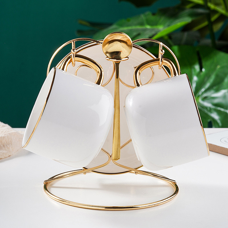 北欧INS陶瓷咖啡杯碟勺套装小奢华家用花茶杯子下午茶杯碟牛奶杯