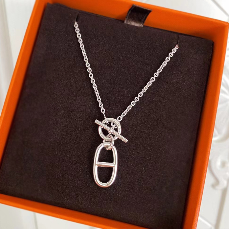 奥米迪奥猪鼻子项链轻奢小众精致女网红夏季高级感纯银S925锁骨链