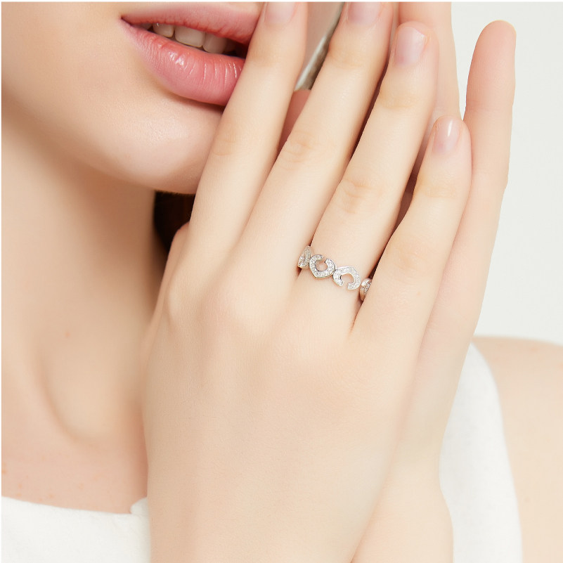 奥米迪奥心形开口戒指女2021潮女我已经有男朋友了百搭气质个性