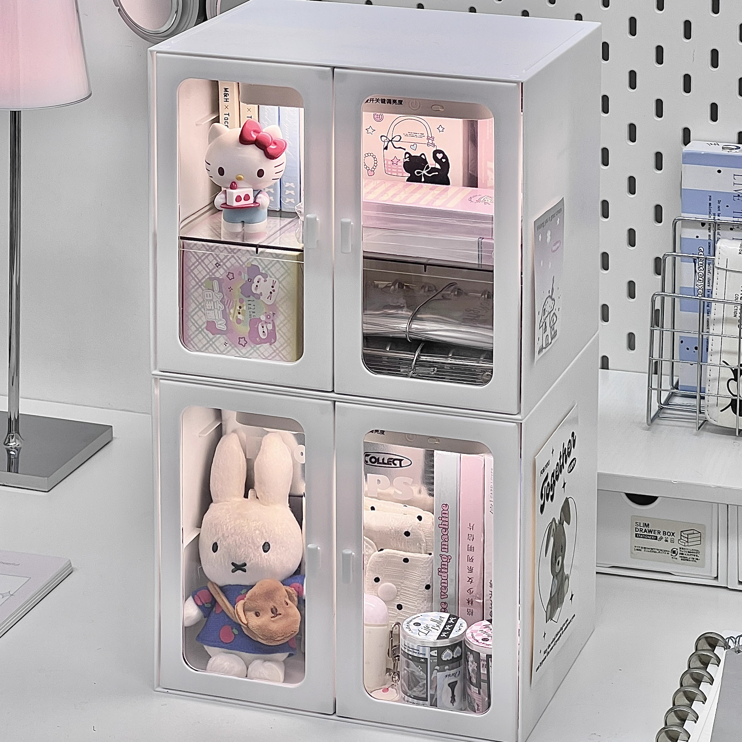 书桌双开门文具收纳盒