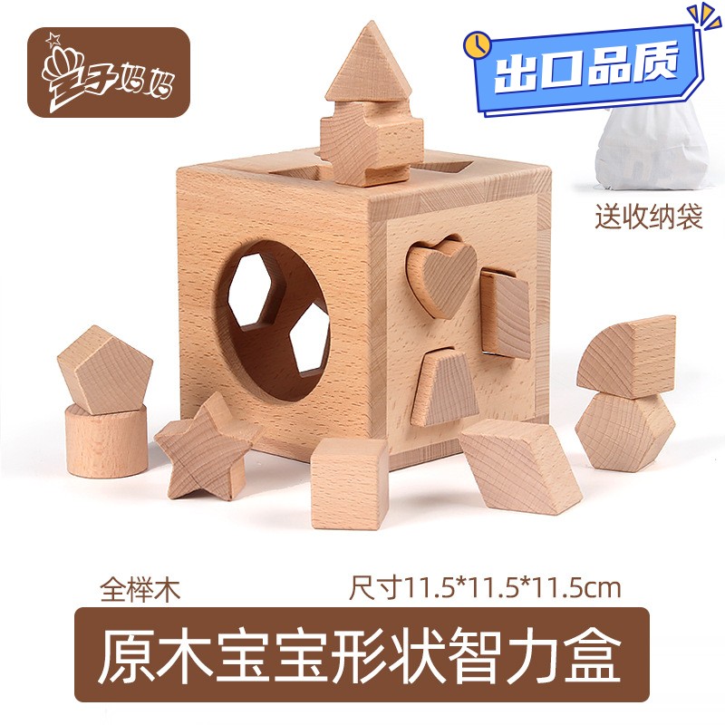 积木智力盒多孔形状配对认知玩具儿童早教宝宝益智力开发幼儿a289