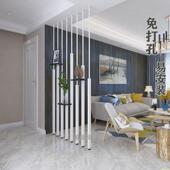 铁艺隔断墙餐客厅小户型入户玄关简约屏风免打孔竖条立柱装 饰轻奢