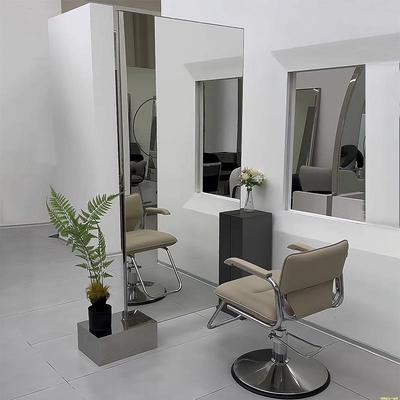 发廊专用不锈钢理发店镜台单双面网红美发镜子落地挂墙剪发椅潮款