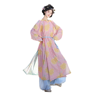 复原灯笼裤 唐制圆领袍印花大放量春秋款 永乐 慕夏原创汉服