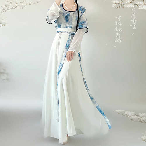 唐褙子夏内搭圆领衫八破裙日常