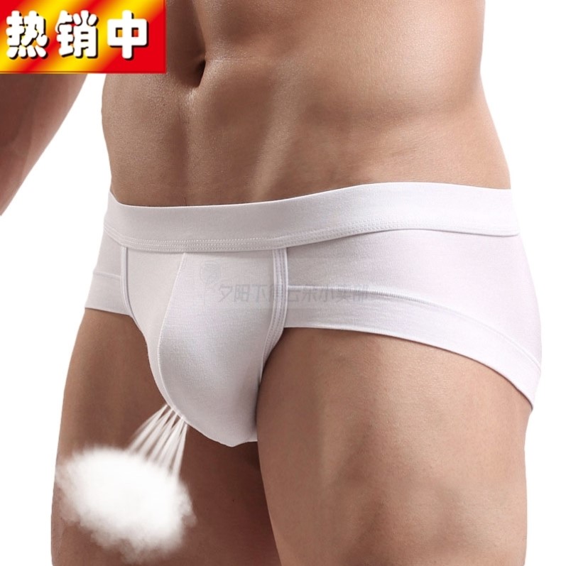 夏季薄款男士内裤男三角裤U凸囊袋莫代尔棉纯色性感透气运动裤衩