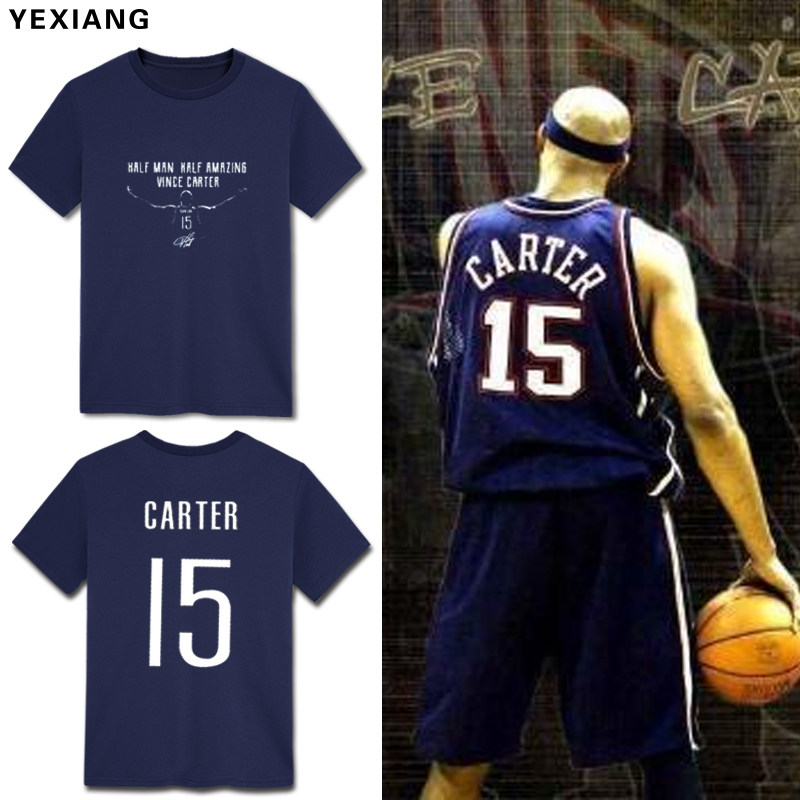 文斯卡特退役纪念短袖T恤男猛龙扣篮VINCE CARTER学生篮球衣服男