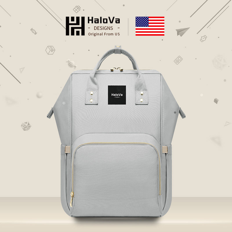 美国HaloVa妈咪包ins时尚便携母婴包孕妇背包奶瓶手提双肩妈妈包