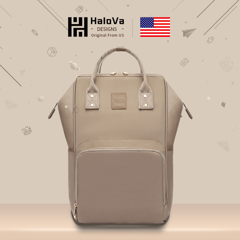 美国HaloVa妈咪包新款时尚多功能大容量手提双肩外出母婴背包女