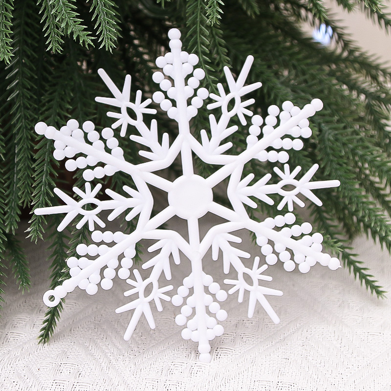圣诞雪花片香槟金粉15cm雪花挂件大号圣诞树装饰diy小配饰圣诞节